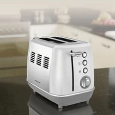 Image of MORPHY RICHARDS EVOKE 2 SLICE TOASTER STAINLESS STEEL WIDE SLOT WHITE - 224409