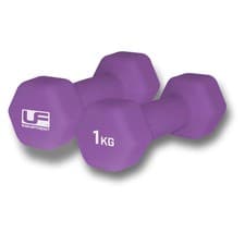 Image of Urban Fitness Hex Dumbbells Neoprene Covered 2 x 1.0kg - Purple (Pair)