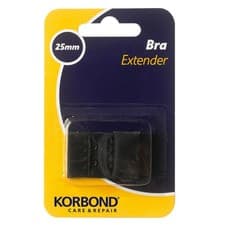 Image of KORBOND Double Hook Bra Extender Extension 25mm BLACK - Machine Washable 110099
