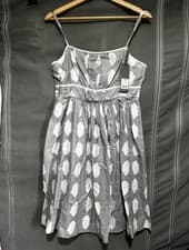 Image of New With Tags Mint Velvet Grey & White Printed Sun Dress