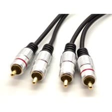 Image of TWIN RCA PHONO CABLE PRO 2 x Male to Male DOUBLE SHIELDED AMP SUB LEAD 1 - 10m