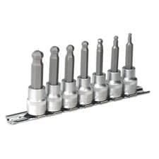 Image of Sealey Hex Ball-End Socket Bit Set 7pc Metric 3/8"Sq Drive 62mm AK621