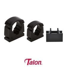 Image of Single Hinged Pipe Clip Talon Interlocking | UK Manufactured | Black | 15mm 22mm