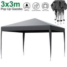 Image of LOEFME Pop Up Gazebo 2x2/3x3m Awning Party Tent Canopy Marquee Waterproof Garden