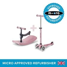 Image of Micro Scooters Rock & Go Mini Deluxe LED 3 Wheel Scooter MMD386 Dusty Pink