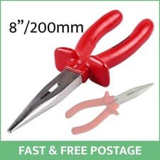 Image of 8 inch Long Nose Pliers Heavy Duty Snipe End Plier Large Needle Nosed Tool 200mm
