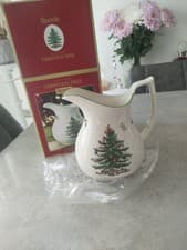 Image of Spode Christmas Tree 8 1/2" Large PITCHER, Holds 48 oz, Excellent Condition NIB