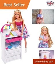 Image of Steffi Love Welcome Twins Doll Set - Pregnant Doll with Changing Table & Bathtub