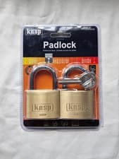 Image of Kasp K12050D2 Brass Padlock - 50 mm - Twin-Pack - Keyed Alike