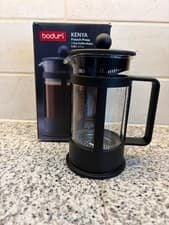 Image of BODUM Kenya 3-Cup French Press Coffee Maker - Black, 12 oz Capacity