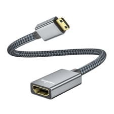 Image of Mini HDMI to HDMI Cable 4K High Speed Gold Plated HDMI 2.0 Adapter Lead 0.15m