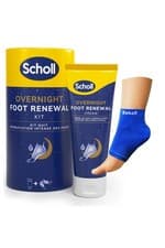 Image of Scholl Overnight Renewal Kit, Footcare Cream 60 ml, Reusable Gel Heel Sleeves...