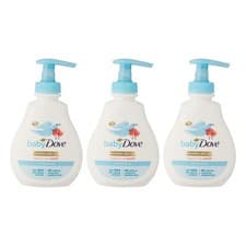 Image of 3 x 200ml Baby Dove Fragrance-Free Head to Toe Wash - Free Royal Mail Tracked