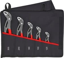 Image of KNIPEX 5 Piece Set COBRA Waterpump Pliers/Grips 5" 125mm - 12" 300mm 00 19 55 S5