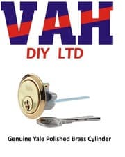 Image of Yale 1109 Replacement Rim Cylinder-Polished Brass 2 KeysJLY1109B