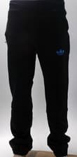 Image of Adidas Originals Fleece Bottoms Black/Blue Casual Menswear Gym Pants Size S M L