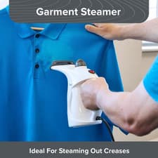 Image of Quest 42140 800W Portable Garment & Fabric Steamer / Use on Clothes, Furniture,