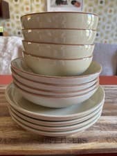 Image of Denby Impression Cream Dinner Set - Plates/Cereal Bowls/Pasta Bowls