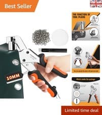 Image of Ergonomic Grommet Eyelet Punch Kit – Manual Tool with 500 Rust-Resistant Eyelets