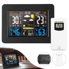 Image of Weather Station Indoor Outdoor Wireless Digital LCD Colored Screen with Sensor