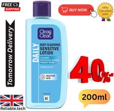 Image of Clean & Clear Deep Cleansing Lotion for Sensitive Skin,Remove Dirt and Oil 200ml
