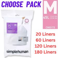 Image of Simplehuman Bin Liners M Code M size M simple human bin bags Code M