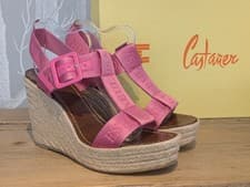 Image of BNIB CASTANER PINK FABIOLA WEDGES - EU SIZE 40 UK SIZE 7