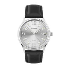 Image of Sekonda 38mm Mens Round Silver Analogue Watch with Black Strap RRP £34.99