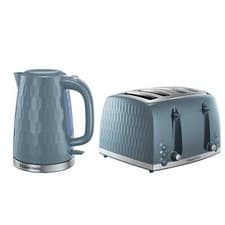Image of Russell Hobbs Honeycomb Kettle & 4 Slice Toaster Set Textured Plastic - Grey
