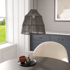 Image of Black Wicker Effect Pendant Light - Williamsburgh REP006