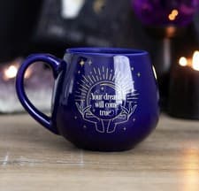 Image of Blue Fortune Teller Colour Changing Rounded Mug Cup Boxed Gift