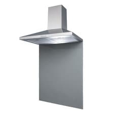 Image of SIA 60cm Stainless Steel Chimney Cooker Hood & Grey Toughened Glass Splashback