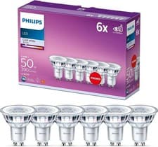 Image of Philips GU10 LED Spot Light Bulbs 6 Pack 4.6W 50W Equivalent Cool White 4000K