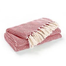 Image of Luxury Reversible Super Soft Cotton Diamond Lrg Throw For Sofa Bed, 150 x 200cm