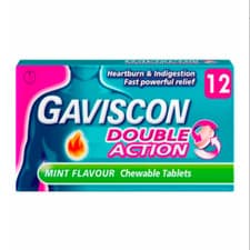 Image of Gaviscon Double Action Mint Flavour Chewable 12 Tablets