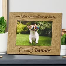 Image of Personalised Pet Photo Frame Custom Engraved Any Text Dog Cat Our Best Friend