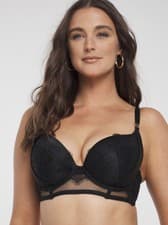 Image of Ann Summers The Siren Black Plunge Bra UK 34E