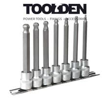 Image of Sealey AK6212 Hex Ball-End Socket Bit Set 7pc Metric 3/8"Sq Drive 100mm