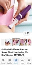 Image of Philips BikiniGenie Trim and Shave Bikini Line Ladies Wet Dry Trimmer BRT383/15