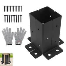 Image of 4 Pcs Post Support Bracket, Thick Steel Post Anchor for Deck, Fence, Anchor Base
