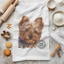 Image of Personalised Dog Tea Towel Westie Kitchen Cloth Large Cotton Hand Towel KDC36