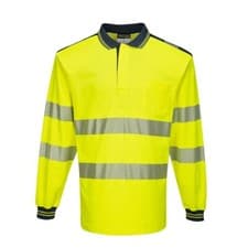 Image of Portwest PW3 Hi Vis Cotton Comfort Polo Shirt High Visibility Summer Work Top