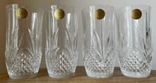 Image of Set of 4 Vintage Cristal de France 24% Genuine Lead Crystal Tumblers Glasses NEW