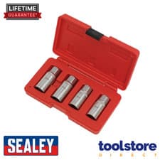 Image of Sealey AK723 4pc 1/2 Sq Drive Stud Extractor Set Workshop Tool
