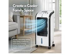 Image of 80W Portable Evaporative Air Cooler with Remote Control 4L Humidifier Cooling UK