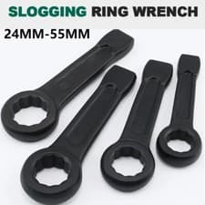 Image of Heavy Duty 45# Steel Ring Slogging Wrench Single Ring Box End Striking Spanner