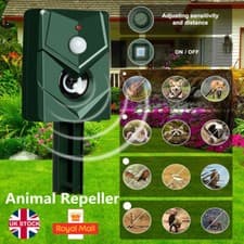 Image of Battery Powered Ultrasonic Cat Deterrent Fox Pest Repellent Scarer Repeller uk