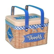 Image of Cookie Tin Snack Jar Treats Canister Metal Farmhouse Storage Container Tinplate