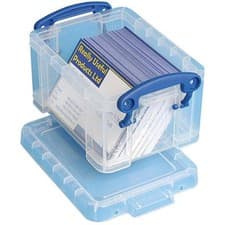 Image of Really Useful Boxes Small Clear Lidded Storage Box 0.3 Litre-4 Litre Multi-Pack