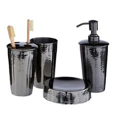 Image of Black Nickel Finish Toothbrush Holder Soap Dispenser Tumbler Bathroom Accessory